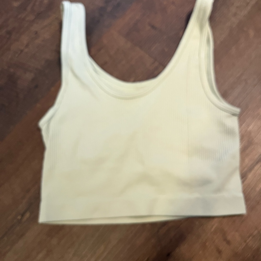Free People Cream Fitted Crop Tank Top​